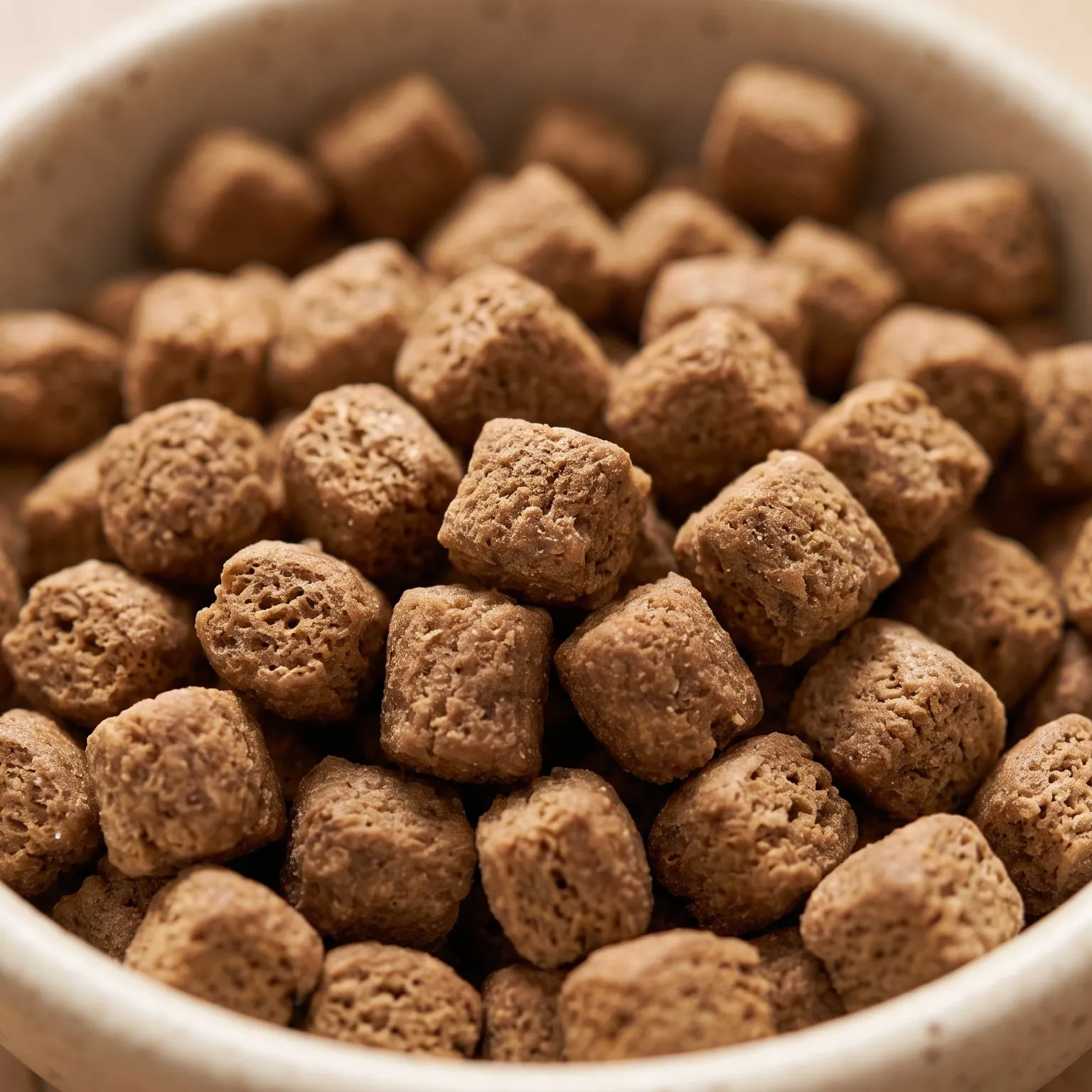 Close-up of the kibble pieces